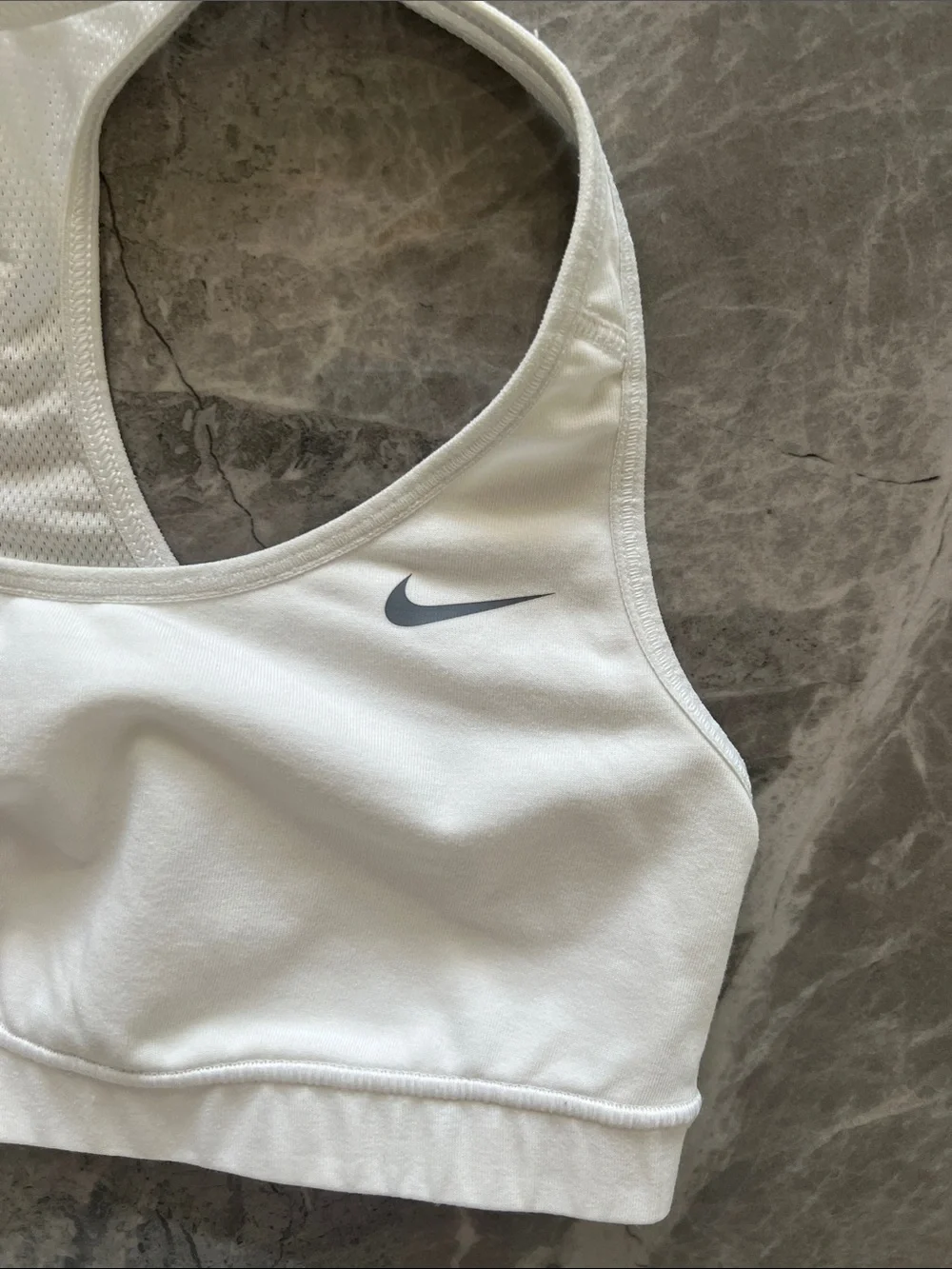 Nike Dri-FIT White Racerback Sports Bra Women’s Medium M Light Support